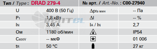 Rosenberg DRAD 279-4 - описание, технические характеристики, графики